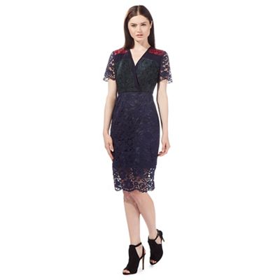 Preen/EDITION Multi-coloured lace fitted dress